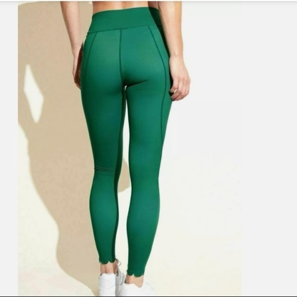 Peloton Emerald Green Scallop Leggings Activewear Large - Picture 3 of 8